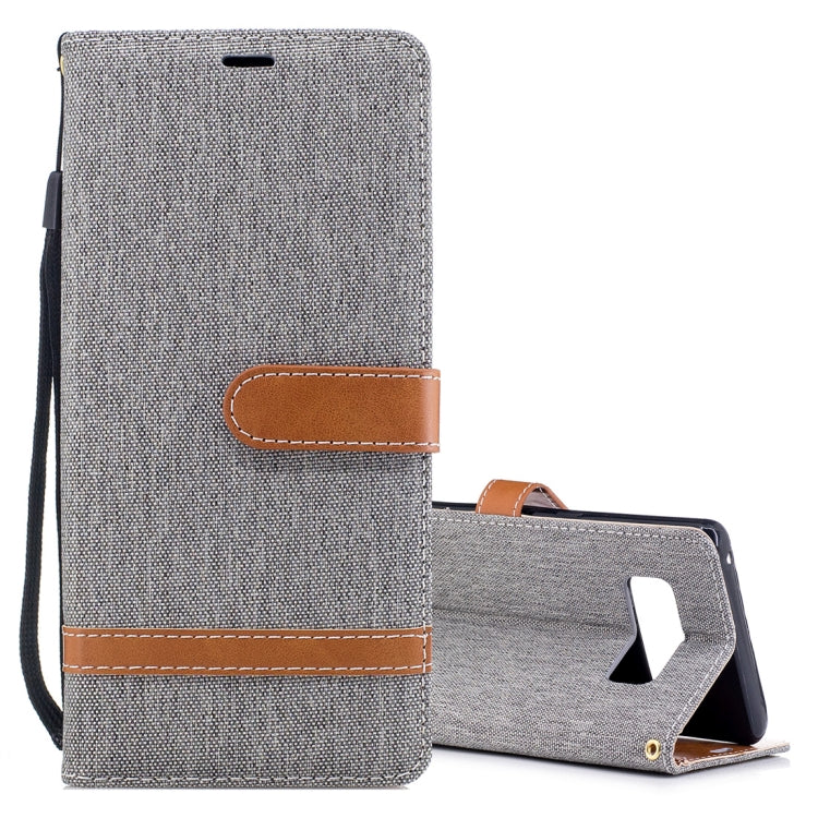 For Galaxy Note 8 Denim Texture Leather Case with Holder & Card Slots & Wallet & Lanyard