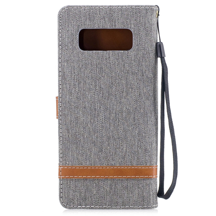 For Galaxy Note 8 Denim Texture Leather Case with Holder & Card Slots & Wallet & Lanyard