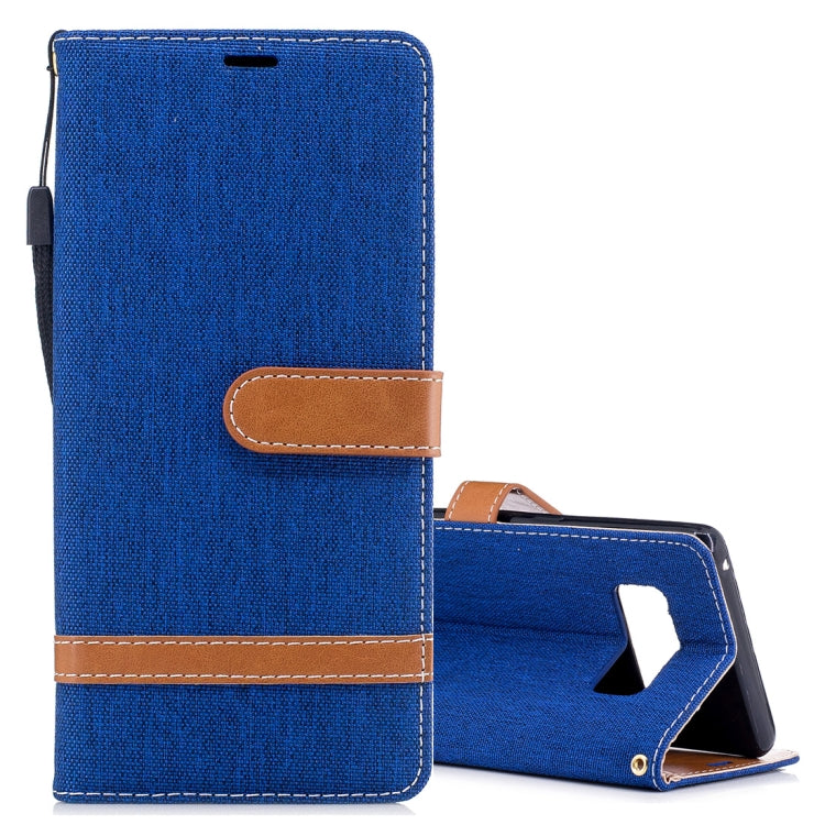 For Galaxy Note 8 Denim Texture Leather Case with Holder & Card Slots & Wallet & Lanyard