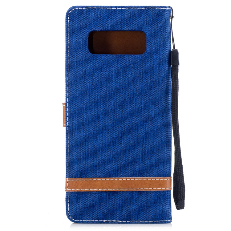 For Galaxy Note 8 Denim Texture Leather Case with Holder & Card Slots & Wallet & Lanyard