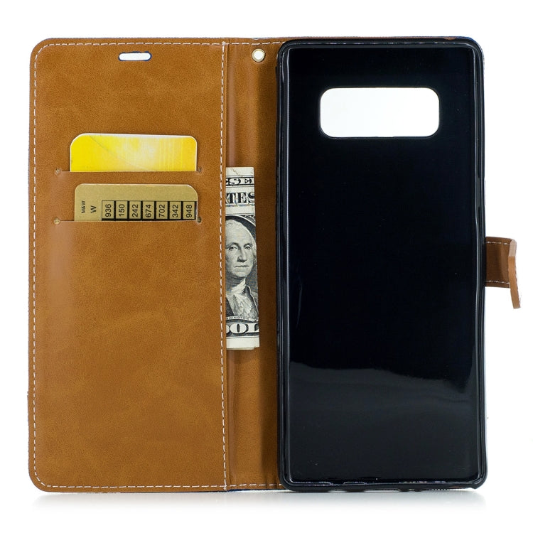 For Galaxy Note 8 Denim Texture Leather Case with Holder & Card Slots & Wallet & Lanyard