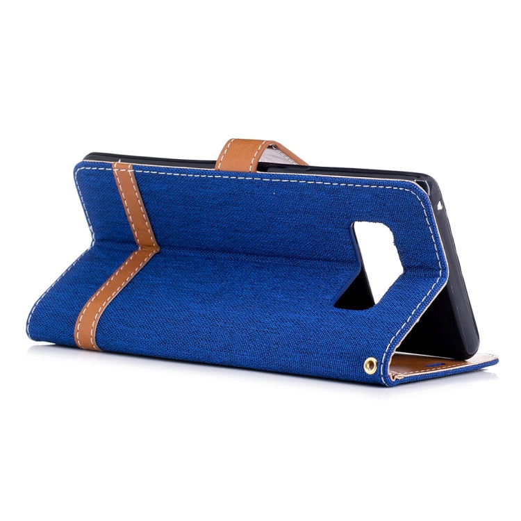 For Galaxy Note 8 Denim Texture Leather Case with Holder & Card Slots & Wallet & Lanyard