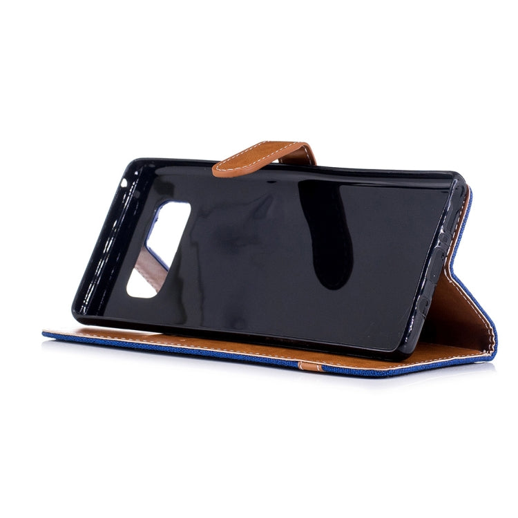For Galaxy Note 8 Denim Texture Leather Case with Holder & Card Slots & Wallet & Lanyard