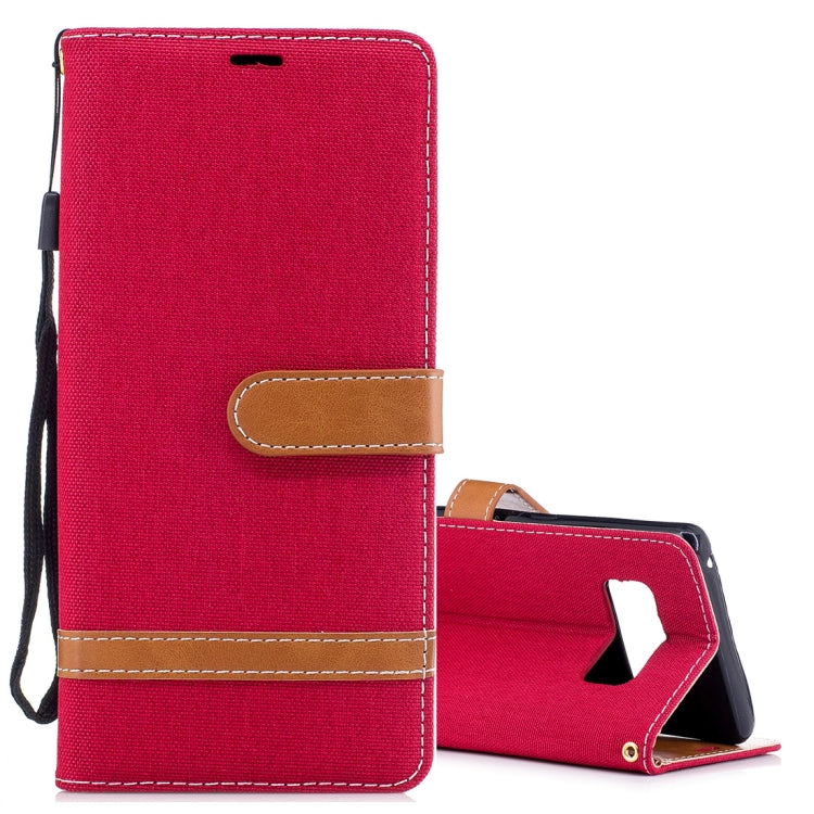 For Galaxy Note 8 Denim Texture Leather Case with Holder & Card Slots & Wallet & Lanyard