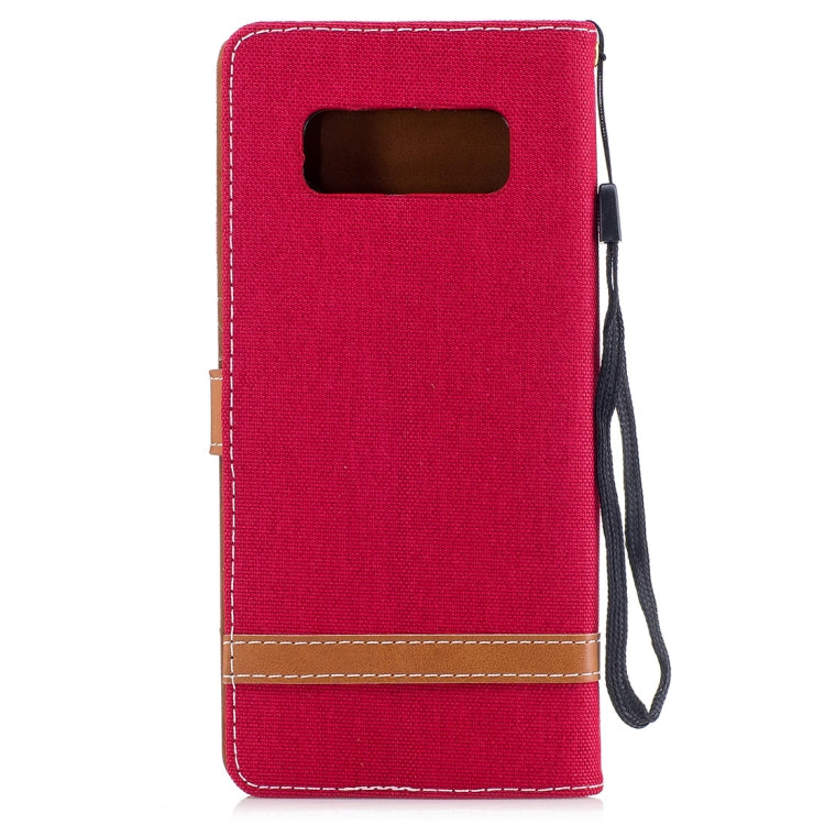 For Galaxy Note 8 Denim Texture Leather Case with Holder & Card Slots & Wallet & Lanyard