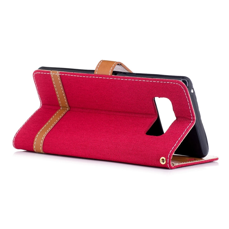 For Galaxy Note 8 Denim Texture Leather Case with Holder & Card Slots & Wallet & Lanyard