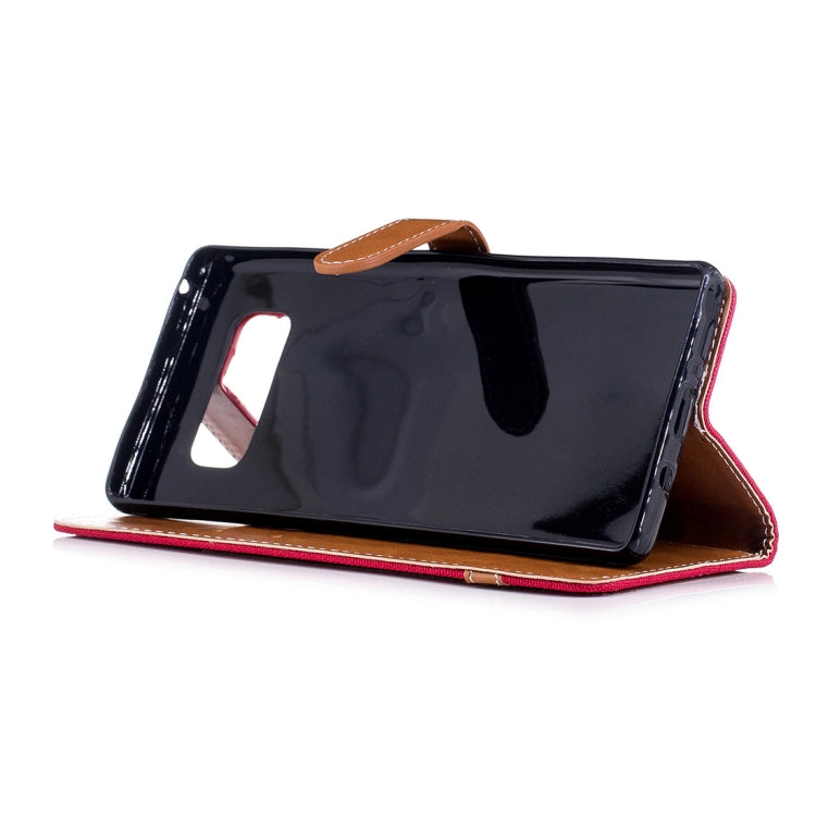 For Galaxy Note 8 Denim Texture Leather Case with Holder & Card Slots & Wallet & Lanyard