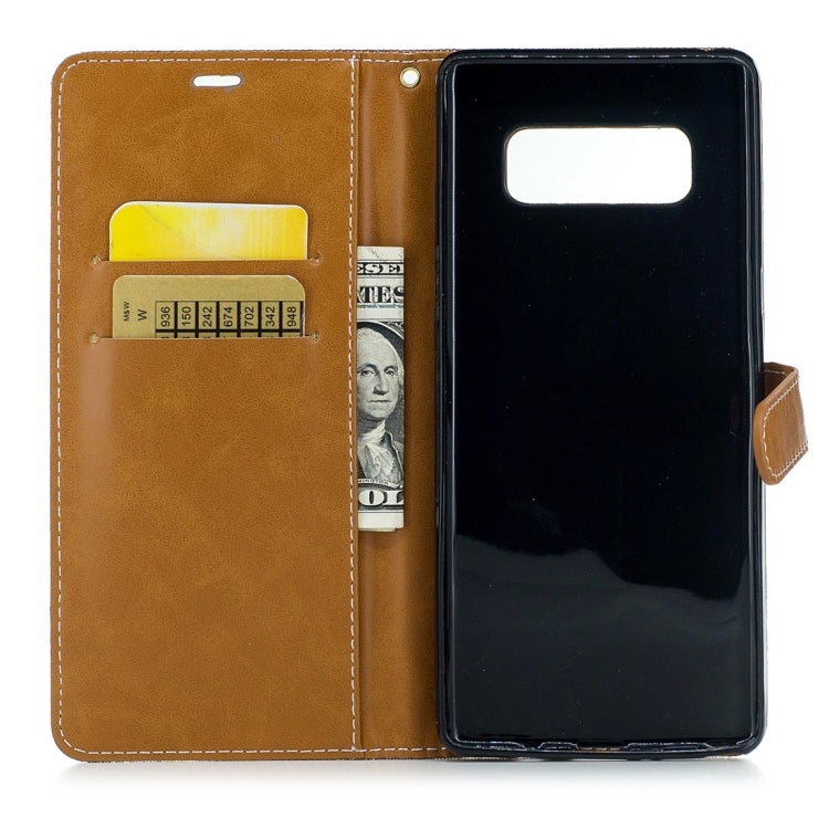 For Galaxy Note 8 Denim Texture Leather Case with Holder & Card Slots & Wallet & Lanyard