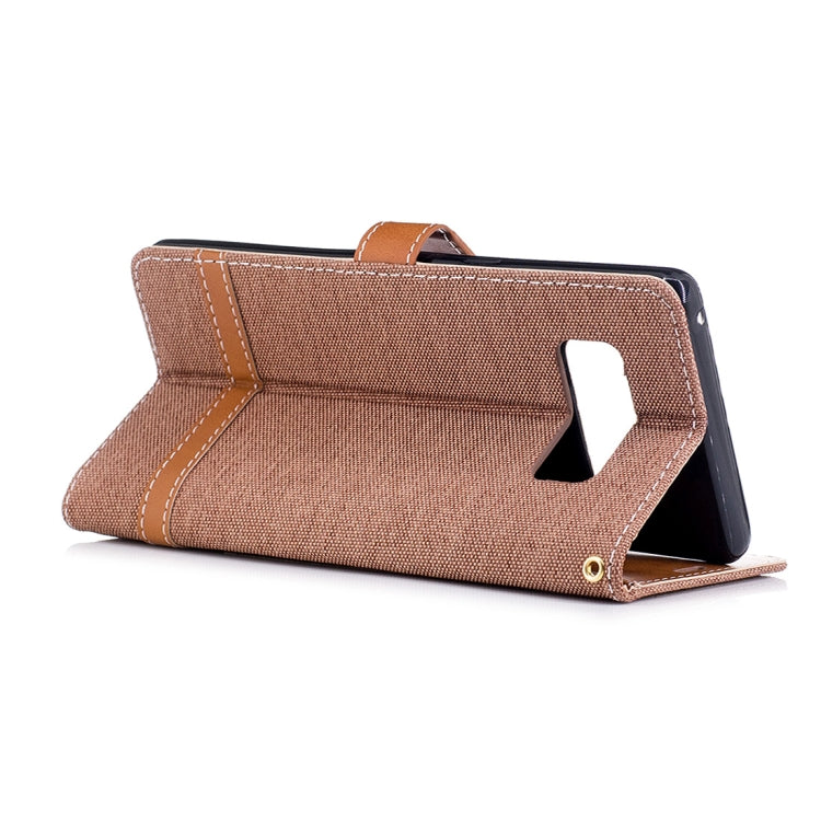 For Galaxy Note 8 Denim Texture Leather Case with Holder & Card Slots & Wallet & Lanyard