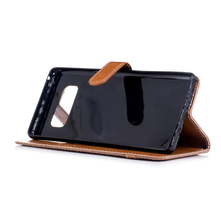 For Galaxy Note 8 Denim Texture Leather Case with Holder & Card Slots & Wallet & Lanyard