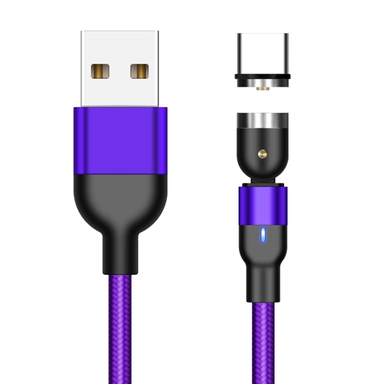 2m 2A Output USB to USB-C / Type-C Nylon Braided Rotate Magnetic Charging Cable