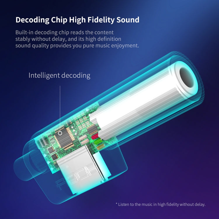 ROCK 2 in 1 USB-C / Type-C + 3.5 mm Female to Type-C Male L-shape Mini Portable Audio & Charging Adapter(Black)