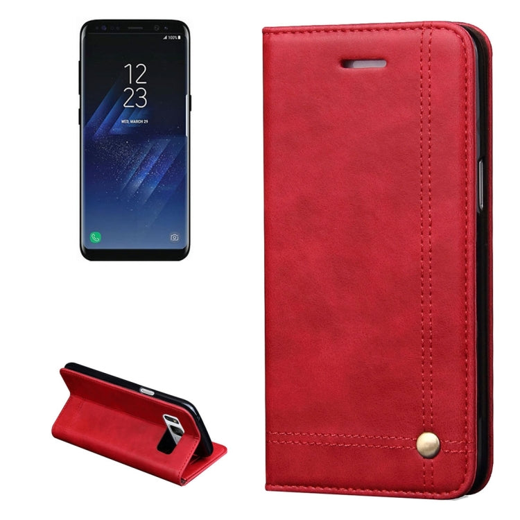 For Galaxy S8 Retro Crazy Horse Texture Casual Style with Absorption Horizontal Flip Leather Case with Holder & Card Slots & Wallet(Red)