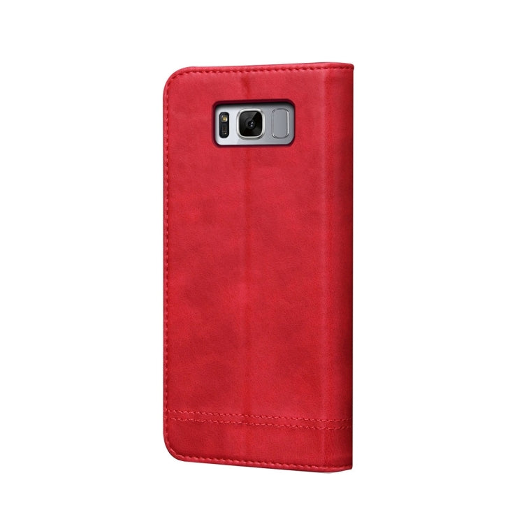 For Galaxy S8 Retro Crazy Horse Texture Casual Style with Absorption Horizontal Flip Leather Case with Holder & Card Slots & Wallet(Red)