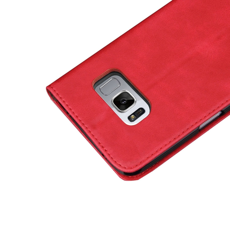 For Galaxy S8 Retro Crazy Horse Texture Casual Style with Absorption Horizontal Flip Leather Case with Holder & Card Slots & Wallet(Red)
