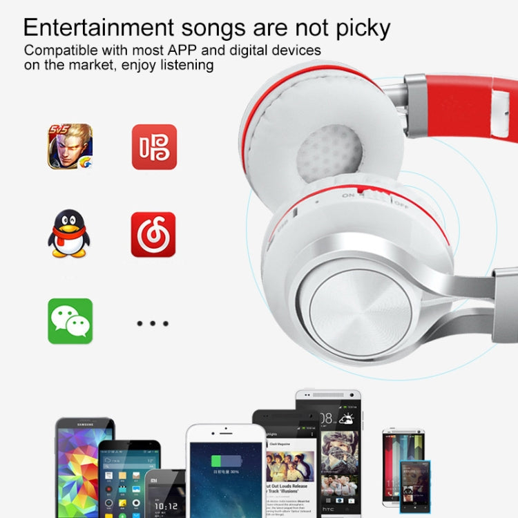 2 in1 Bluetooth Wireless Headphones + MP3 function Foldable Stereo Heavy Bass Cordless Gaming Music Headset Earphone