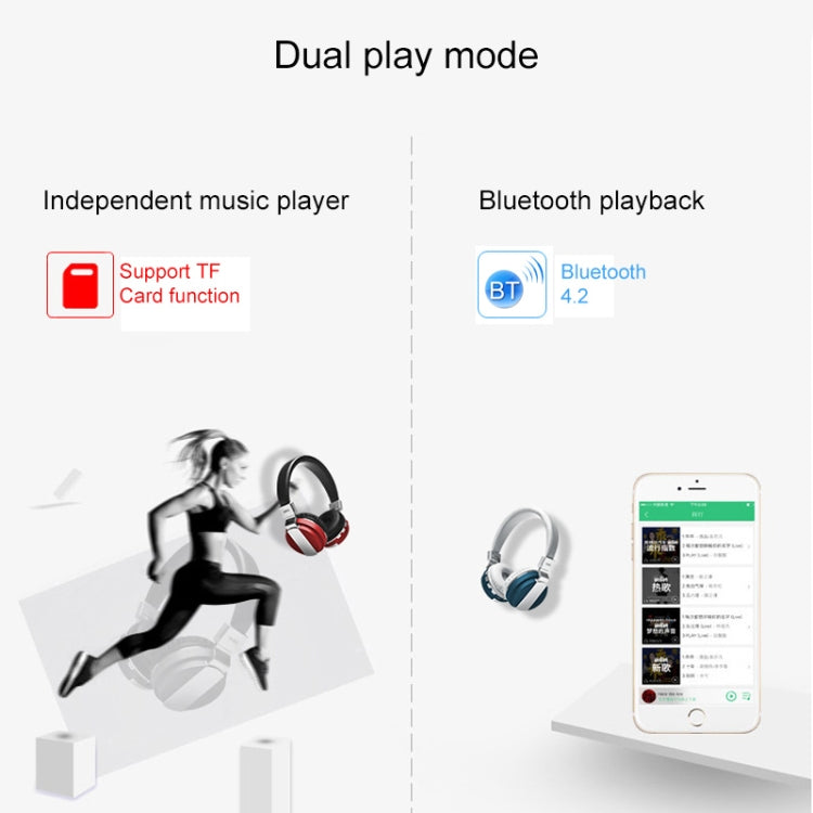 2 in1 Bluetooth Wireless Headphones + MP3 function Stereo Heavy Bass Cordless Gaming Music Headset Earphone