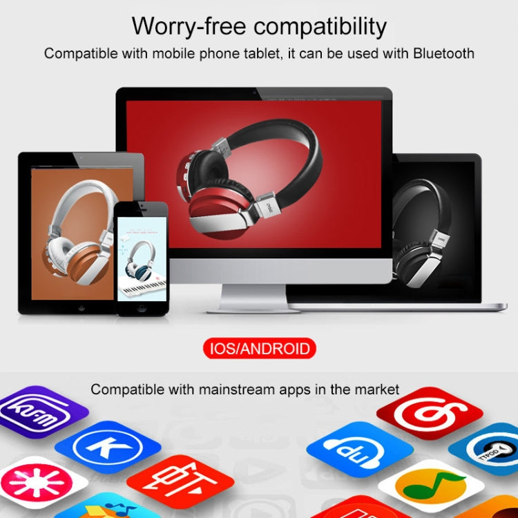 2 in1 Bluetooth Wireless Headphones + MP3 function Stereo Heavy Bass Cordless Gaming Music Headset Earphone