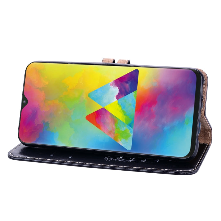 Business Style Oil Wax Texture Horizontal Flip Leather Case for Galaxy M20, with Holder & Card Slots & Wallet