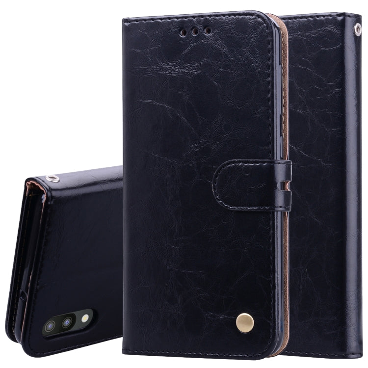 Business Style Oil Wax Texture Horizontal Flip Leather Case for Galaxy M10, with Holder & Card Slots & Wallet