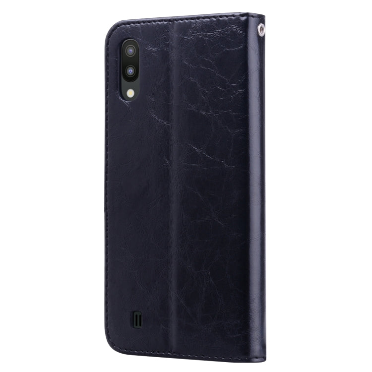 Business Style Oil Wax Texture Horizontal Flip Leather Case for Galaxy M10, with Holder & Card Slots & Wallet