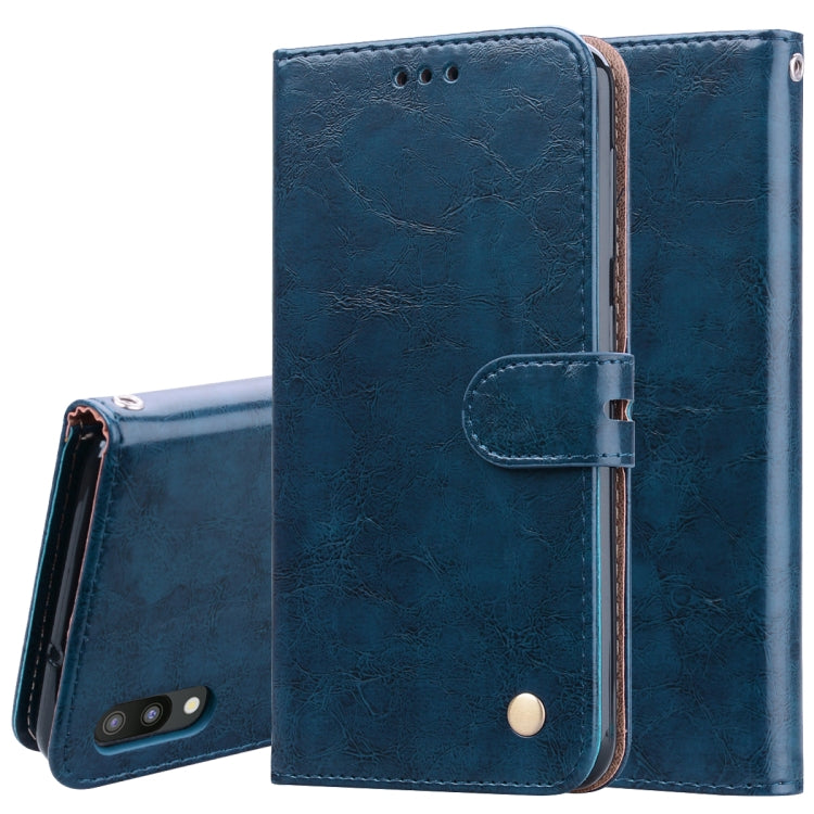 Business Style Oil Wax Texture Horizontal Flip Leather Case for Galaxy M10, with Holder & Card Slots & Wallet