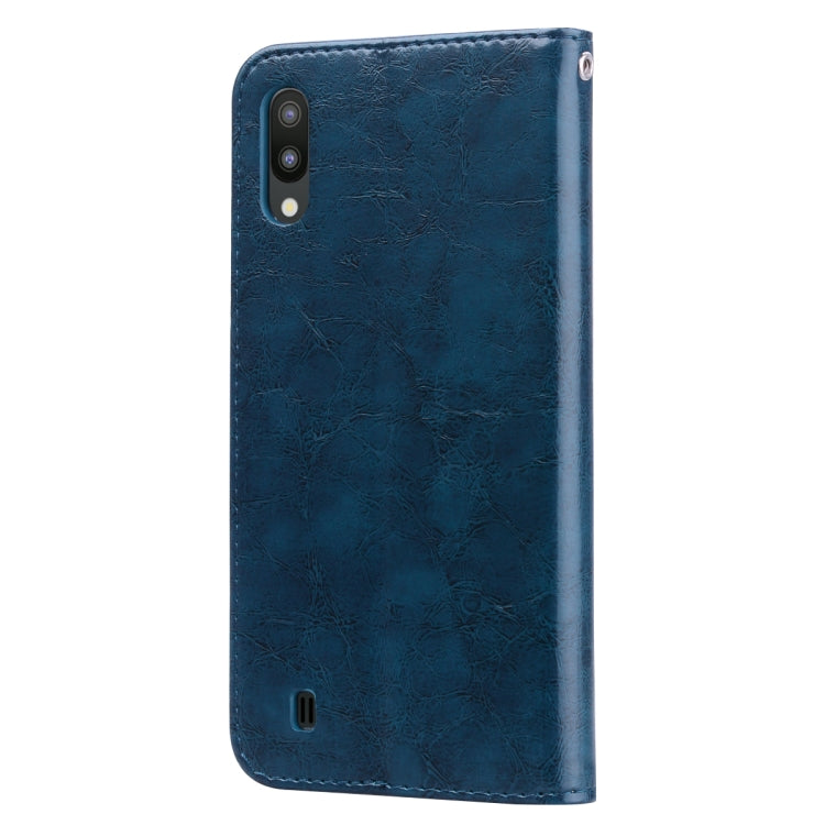 Business Style Oil Wax Texture Horizontal Flip Leather Case for Galaxy M10, with Holder & Card Slots & Wallet