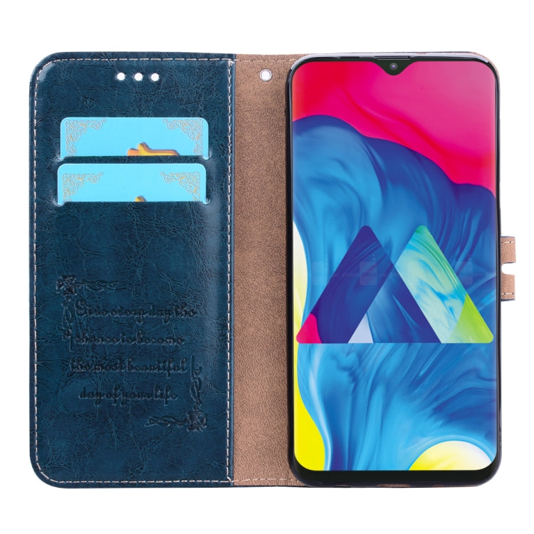 Business Style Oil Wax Texture Horizontal Flip Leather Case for Galaxy M10, with Holder & Card Slots & Wallet