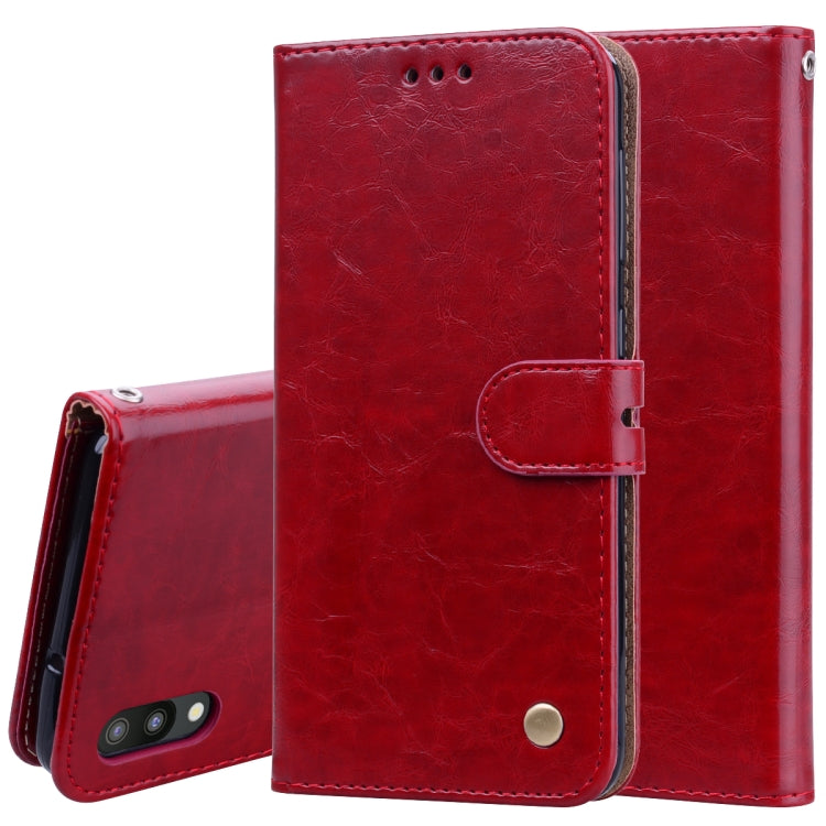 Business Style Oil Wax Texture Horizontal Flip Leather Case for Galaxy M10, with Holder & Card Slots & Wallet