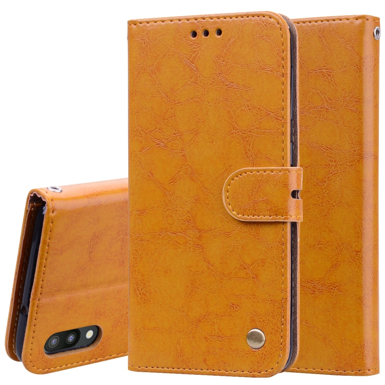 Business Style Oil Wax Texture Horizontal Flip Leather Case for Galaxy M10, with Holder & Card Slots & Wallet