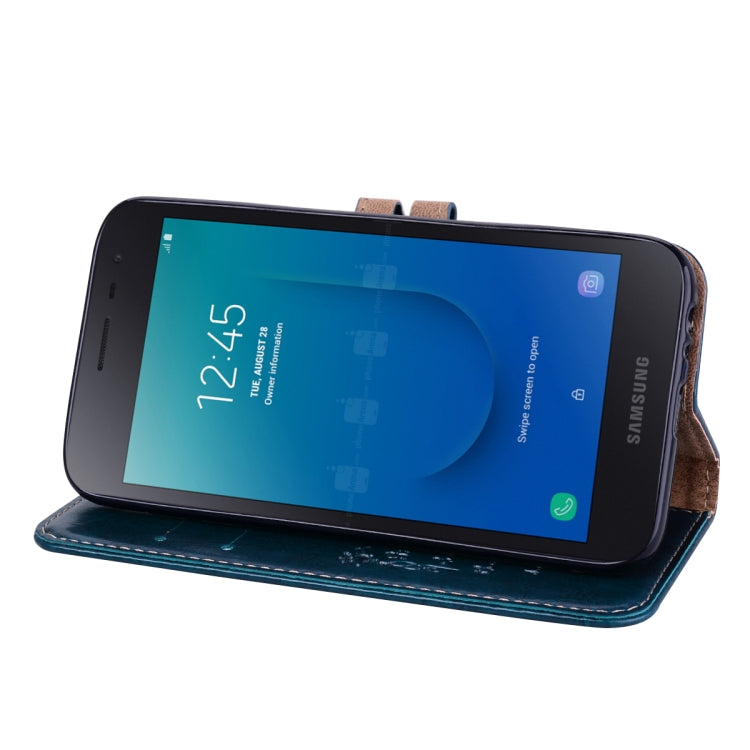 Business Style Oil Wax Texture Horizontal Flip Leather Case for Galaxy J2 Core, with Holder & Card Slots & Wallet
