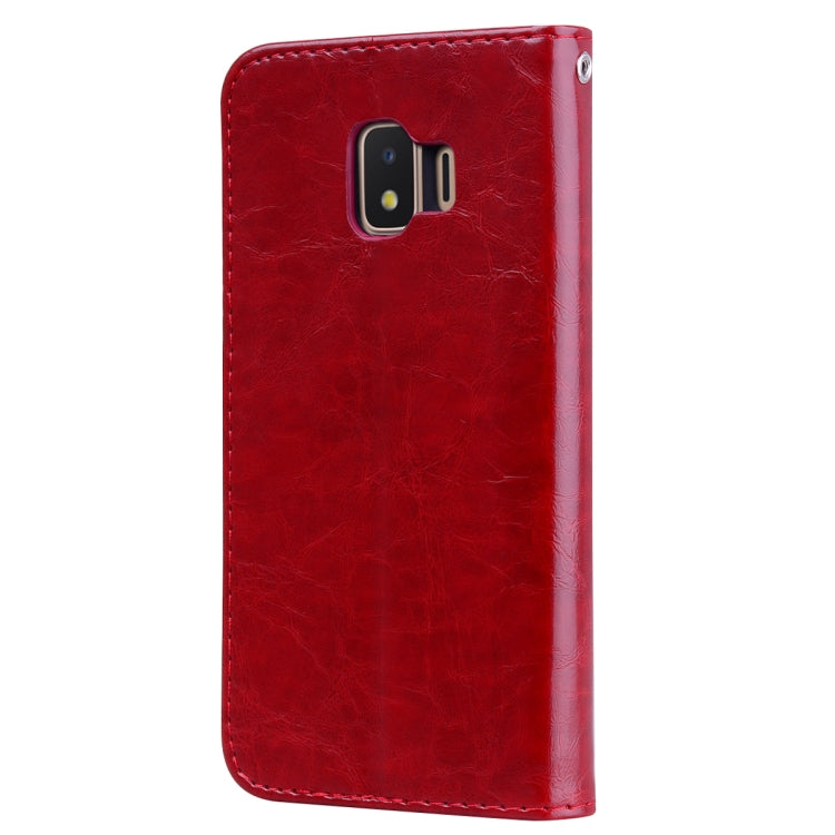 Business Style Oil Wax Texture Horizontal Flip Leather Case for Galaxy J2 Core, with Holder & Card Slots & Wallet