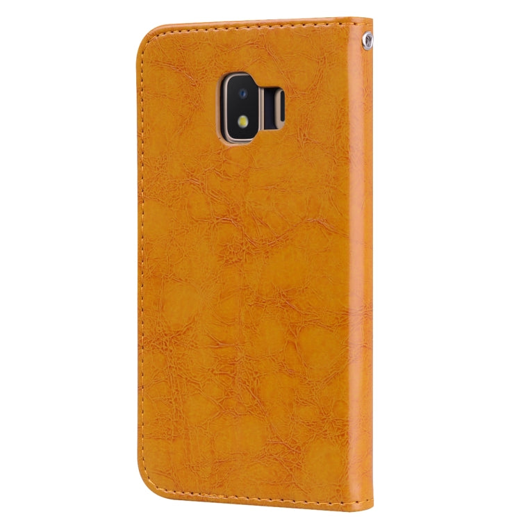 Business Style Oil Wax Texture Horizontal Flip Leather Case for Galaxy J2 Core, with Holder & Card Slots & Wallet
