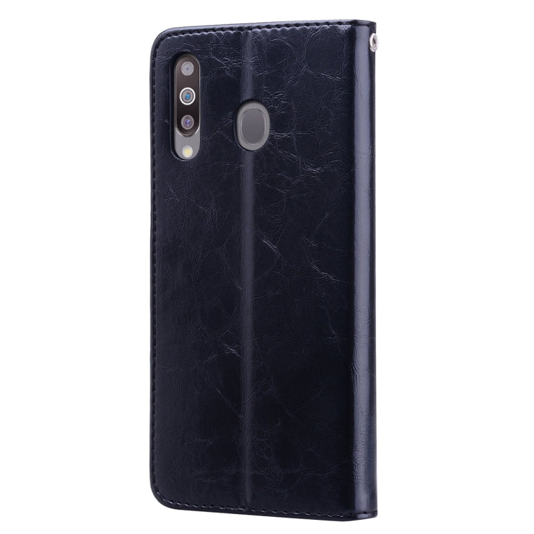 Business Style Oil Wax Texture Horizontal Flip Leather Case for Galaxy M30, with Holder & Card Slots & Wallet