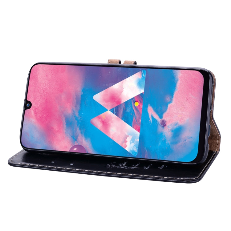 Business Style Oil Wax Texture Horizontal Flip Leather Case for Galaxy M30, with Holder & Card Slots & Wallet