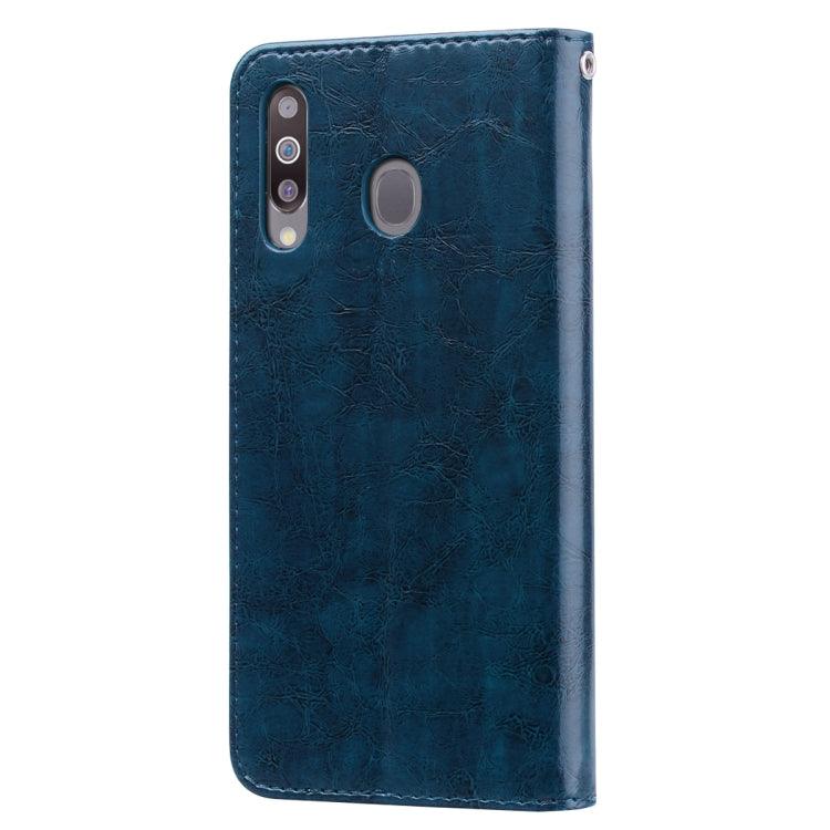 Business Style Oil Wax Texture Horizontal Flip Leather Case for Galaxy M30, with Holder & Card Slots & Wallet