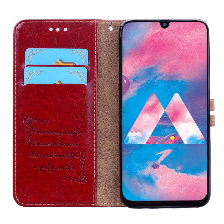 Business Style Oil Wax Texture Horizontal Flip Leather Case for Galaxy M30, with Holder & Card Slots & Wallet