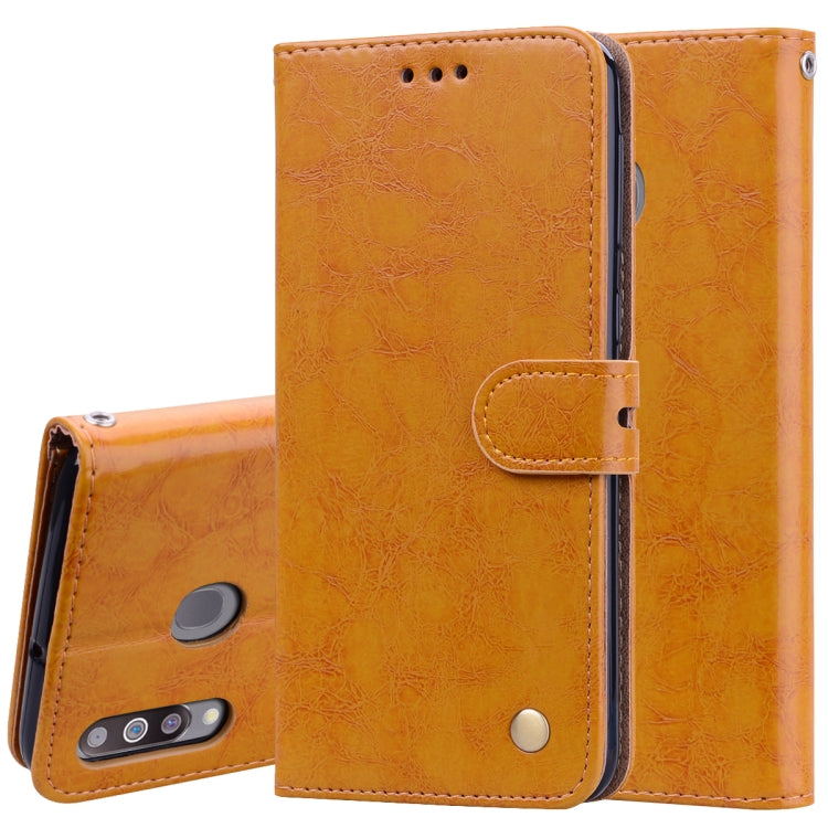 Business Style Oil Wax Texture Horizontal Flip Leather Case for Galaxy M30, with Holder & Card Slots & Wallet