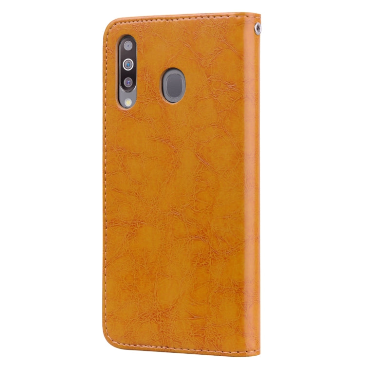 Business Style Oil Wax Texture Horizontal Flip Leather Case for Galaxy M30, with Holder & Card Slots & Wallet
