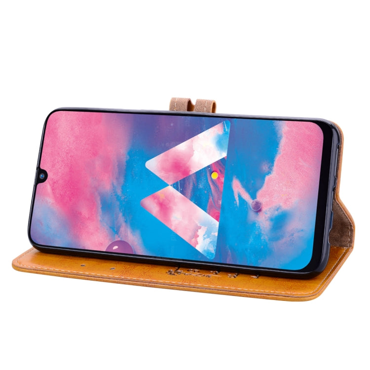 Business Style Oil Wax Texture Horizontal Flip Leather Case for Galaxy M30, with Holder & Card Slots & Wallet
