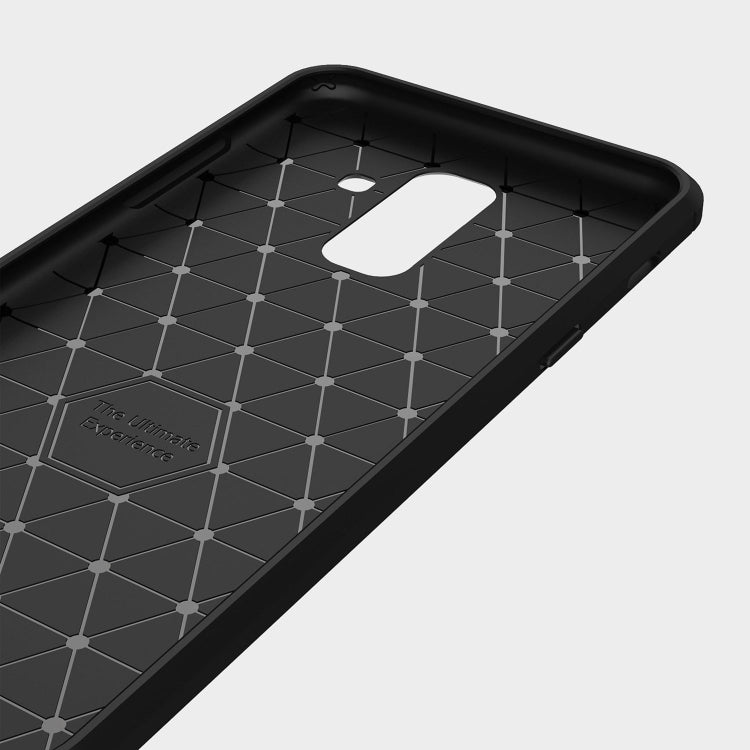 Brushed Texture Carbon Fiber Shockproof TPU Case for Galaxy J8 (2018)
