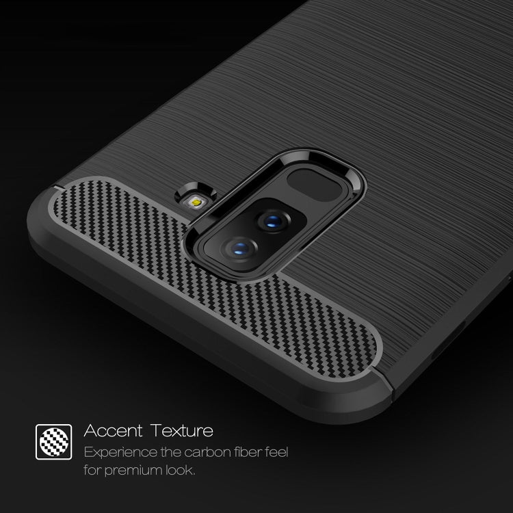 Brushed Texture Carbon Fiber Shockproof TPU Case for Galaxy J8 (2018)