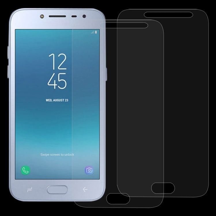 2 PCS for Galaxy J2 Pro (2018) 0.26mm 9H Surface Hardness 2.5D Explosion-proof Tempered Glass Screen Film