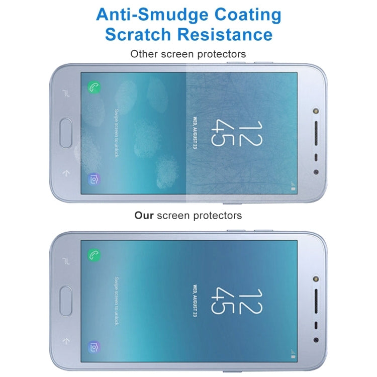 2 PCS for Galaxy J2 Pro (2018) 0.26mm 9H Surface Hardness 2.5D Explosion-proof Tempered Glass Screen Film