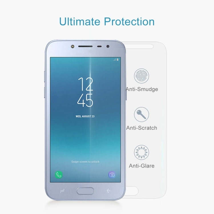 100 PCS for Galaxy J2 Pro (2018) 0.26mm 9H Surface Hardness 2.5D Explosion-proof Tempered Glass Screen Film