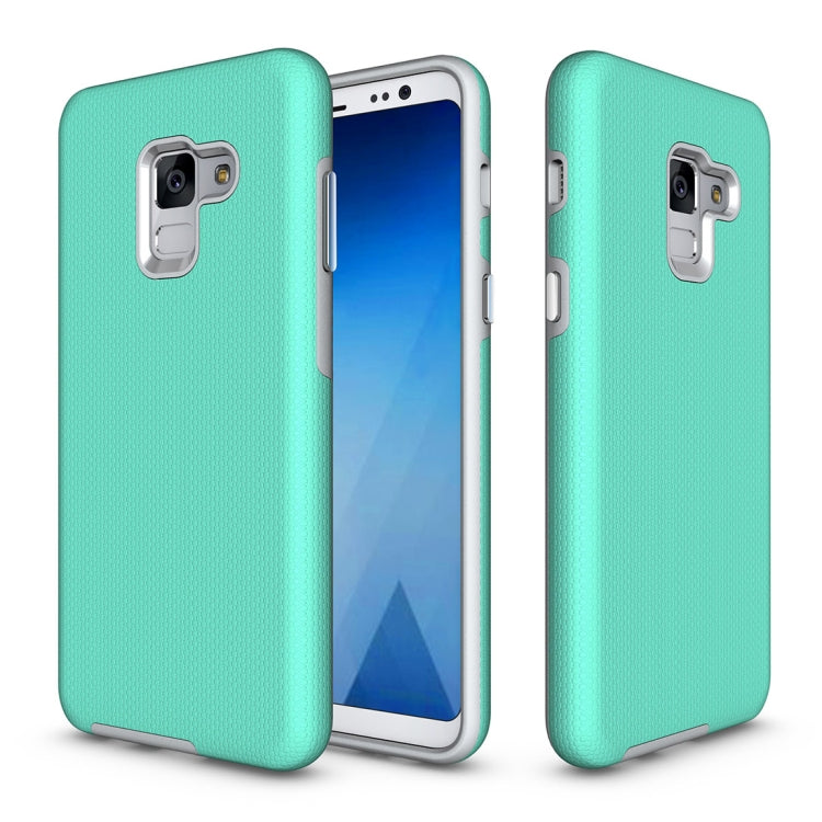For Galaxy A8 (2018) Anti-slip Armor Texture TPU + PC Protective Case Back Cover Shell