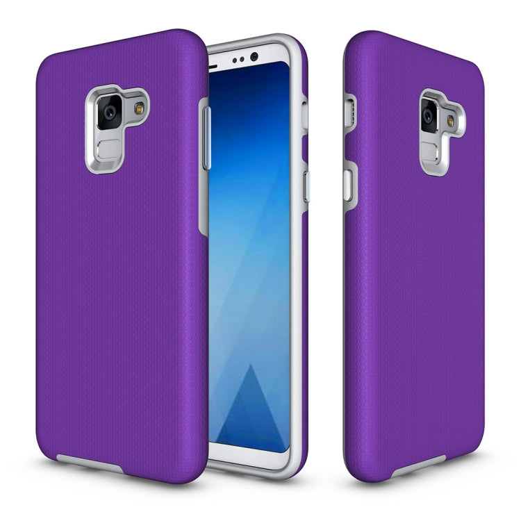 For Galaxy A8 (2018) Anti-slip Armor Texture TPU + PC Protective Case Back Cover Shell