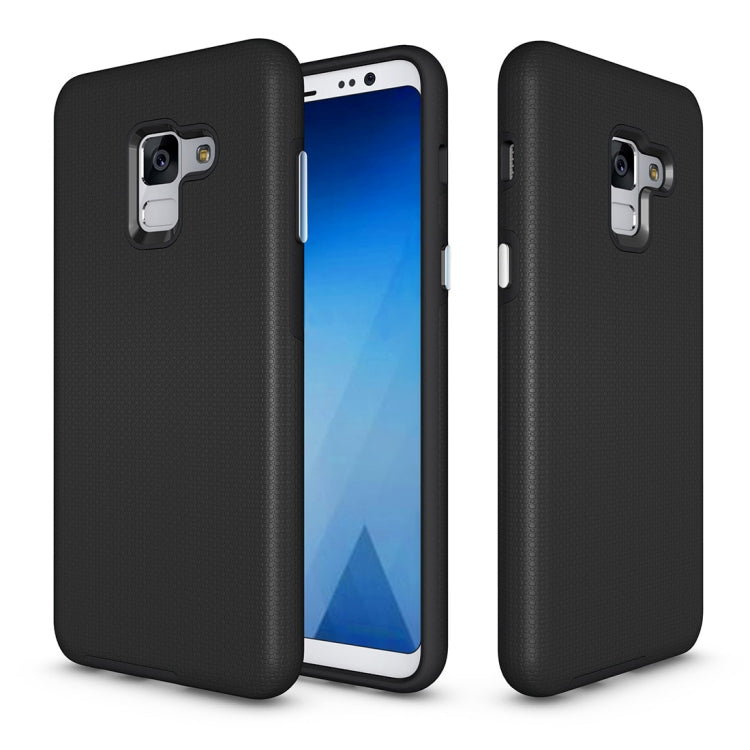For Galaxy A8+ (2018) Anti-slip Armor Texture TPU + PC Protective Case Back Cover Shell