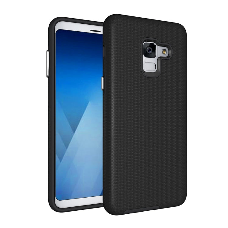 For Galaxy A8+ (2018) Anti-slip Armor Texture TPU + PC Protective Case Back Cover Shell
