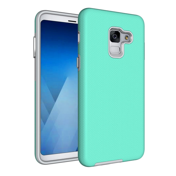 For Galaxy A8+ (2018) Anti-slip Armor Texture TPU + PC Protective Case Back Cover Shell